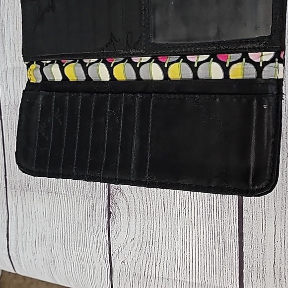 Vera Bradley wallet. Black/pink/cream/green/gray - Picture 8 of 9
